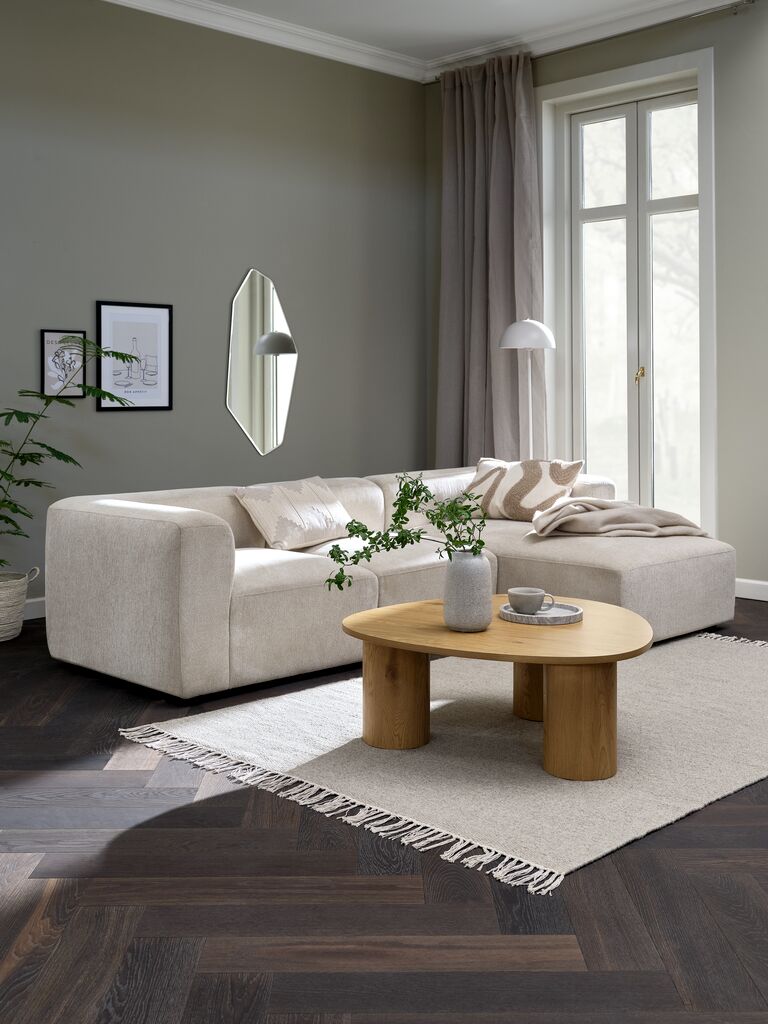 Modul-Sofa SKEJBY 3Pers. Chaiselongue Stoff beige