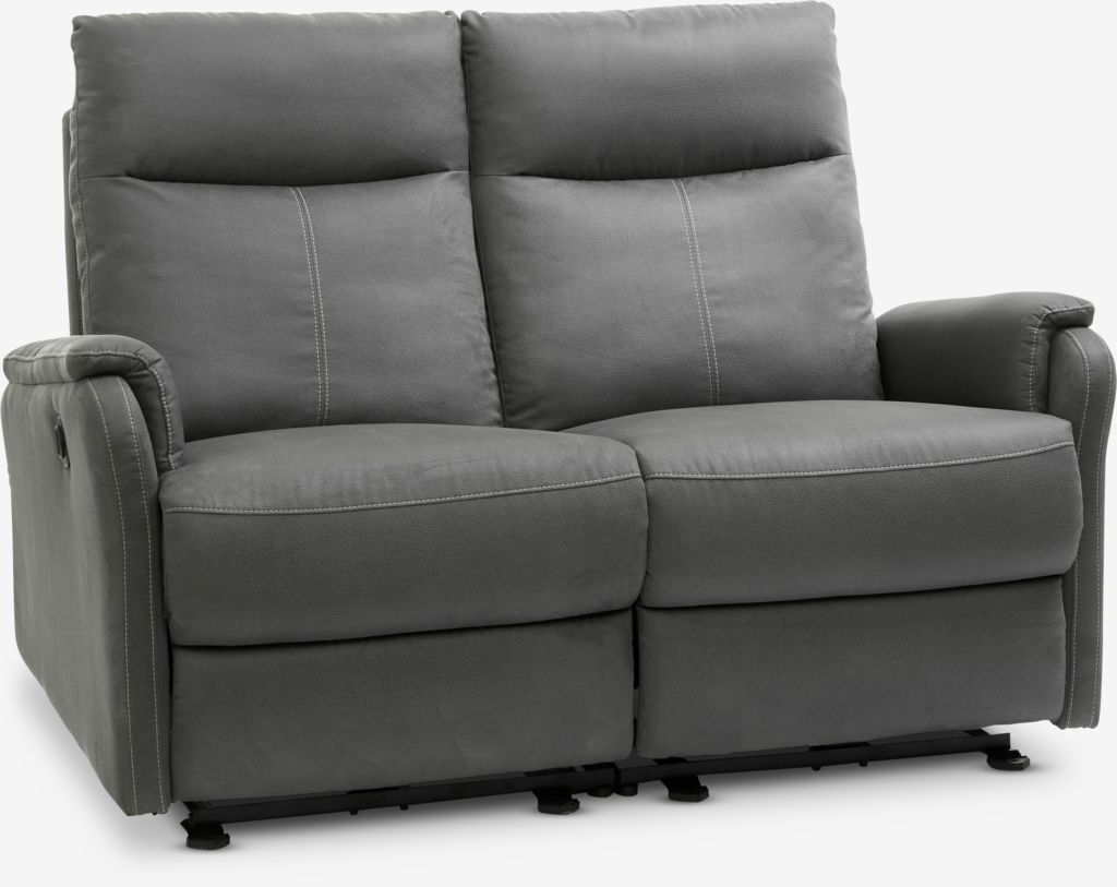 Relaxsofa ABILDSKOV grau Stoff Kunstleder
