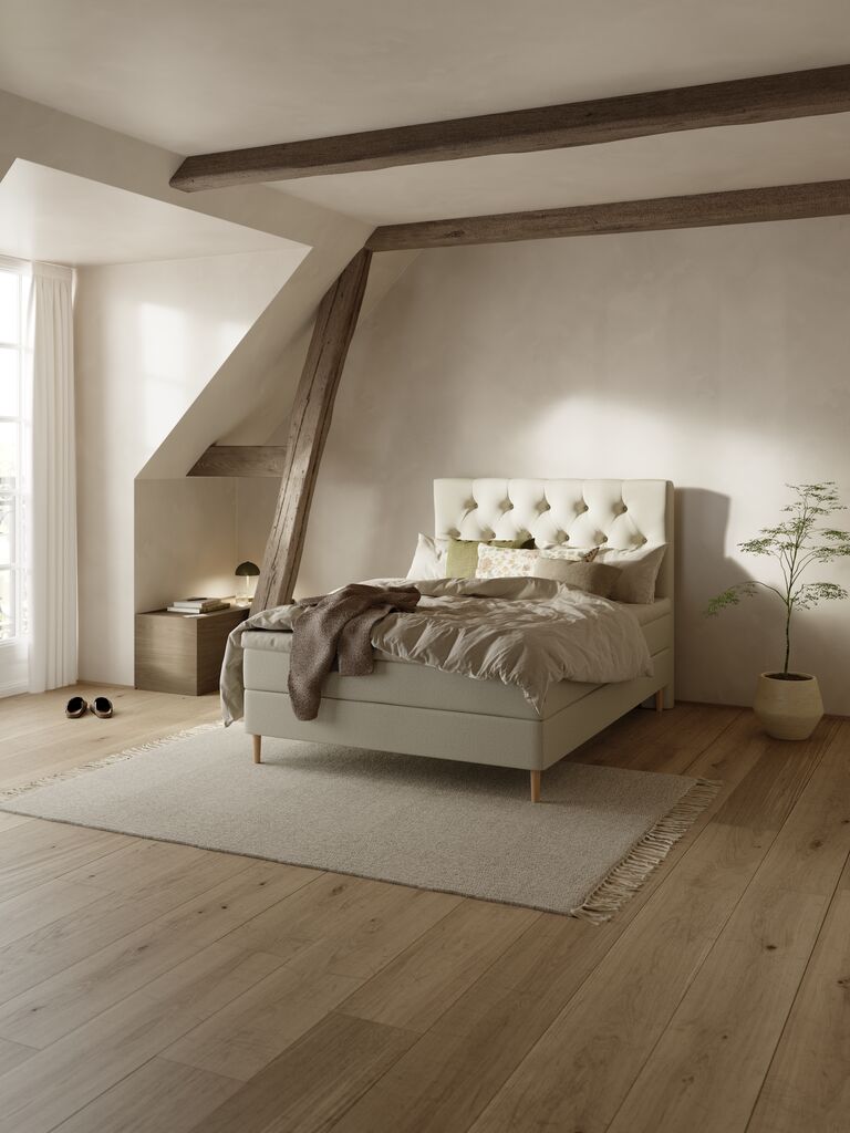 Boxspringbett 140x200 NEVLA + EKSO Sand-91 Medium