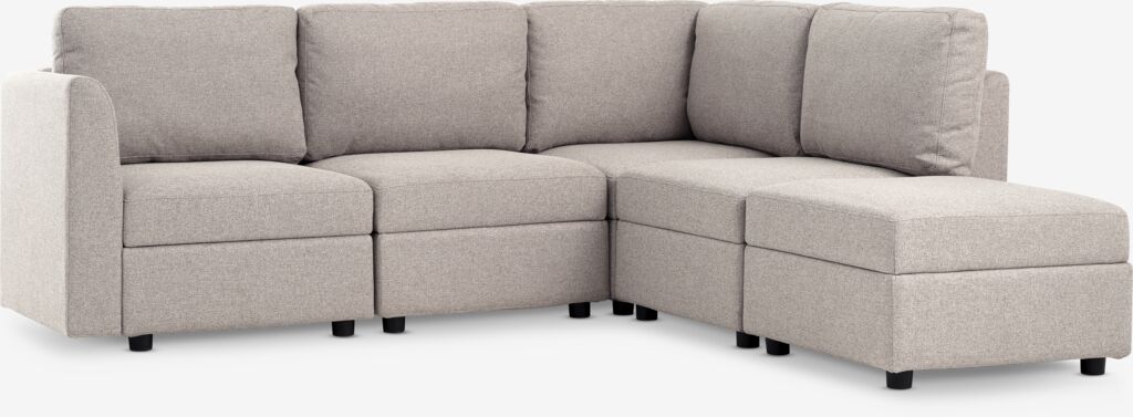 Modul-Sofa OKSBY 5Pers. offenes Ende sand Stoff