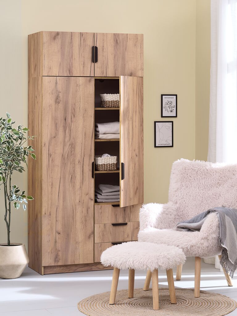 Kleiderschrank JENSLEV 96x176 2T 3S Wildeiche natur