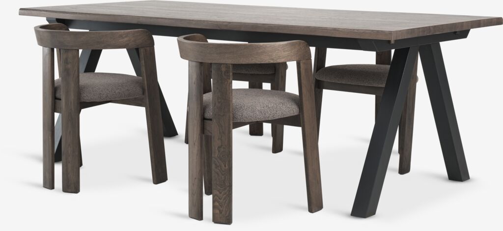 SANDBY L210 Tisch eiche + 4 BOVRUP eiche/braun