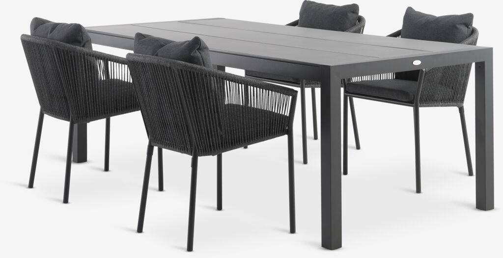HAGEN L214 Tisch + 4 GILJA Stühle grau