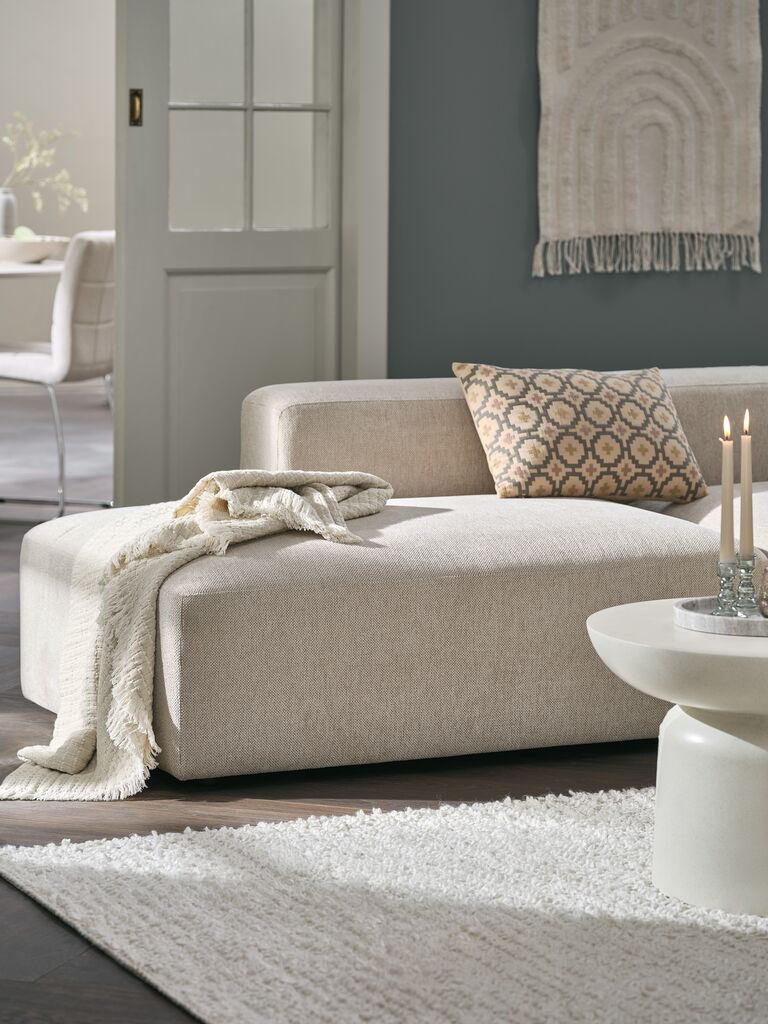 Modul-Sofa SKEJBY 2Pers. chaise/offen Stoff beige