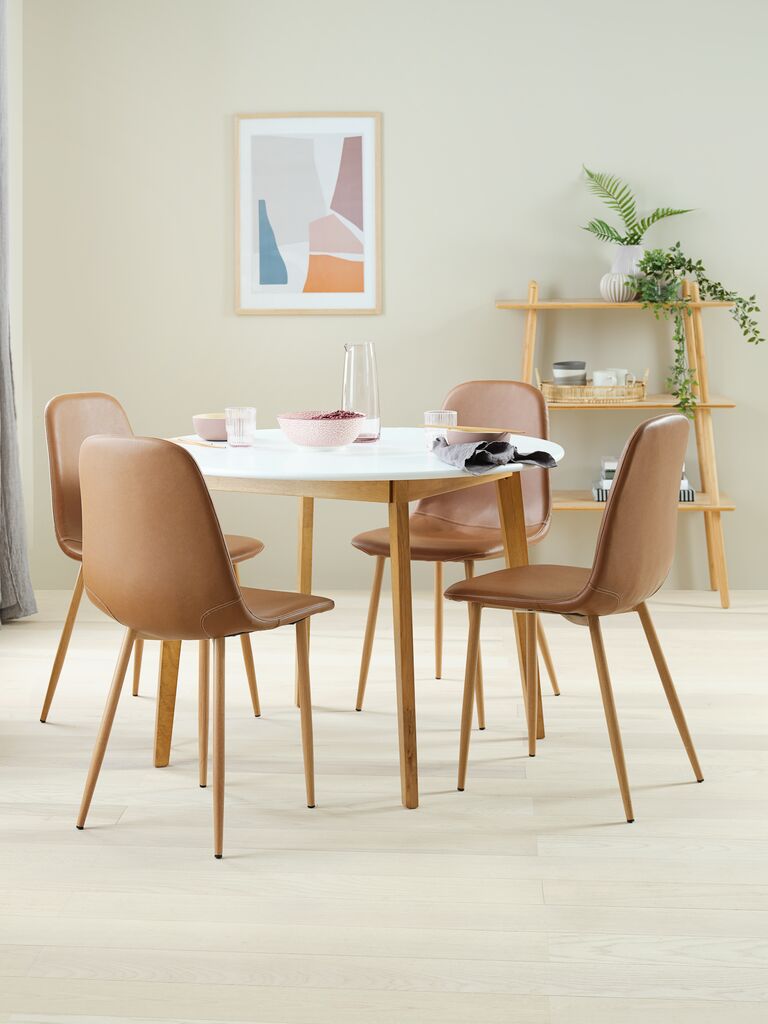 Esstisch JEGIND Ø105 weiß/natur