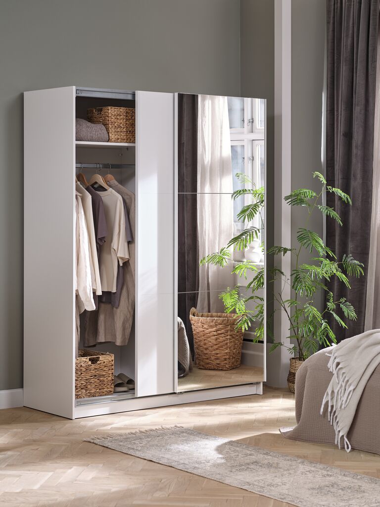 Kleiderschrank RABERG 150x200 m/Spiegel weiß