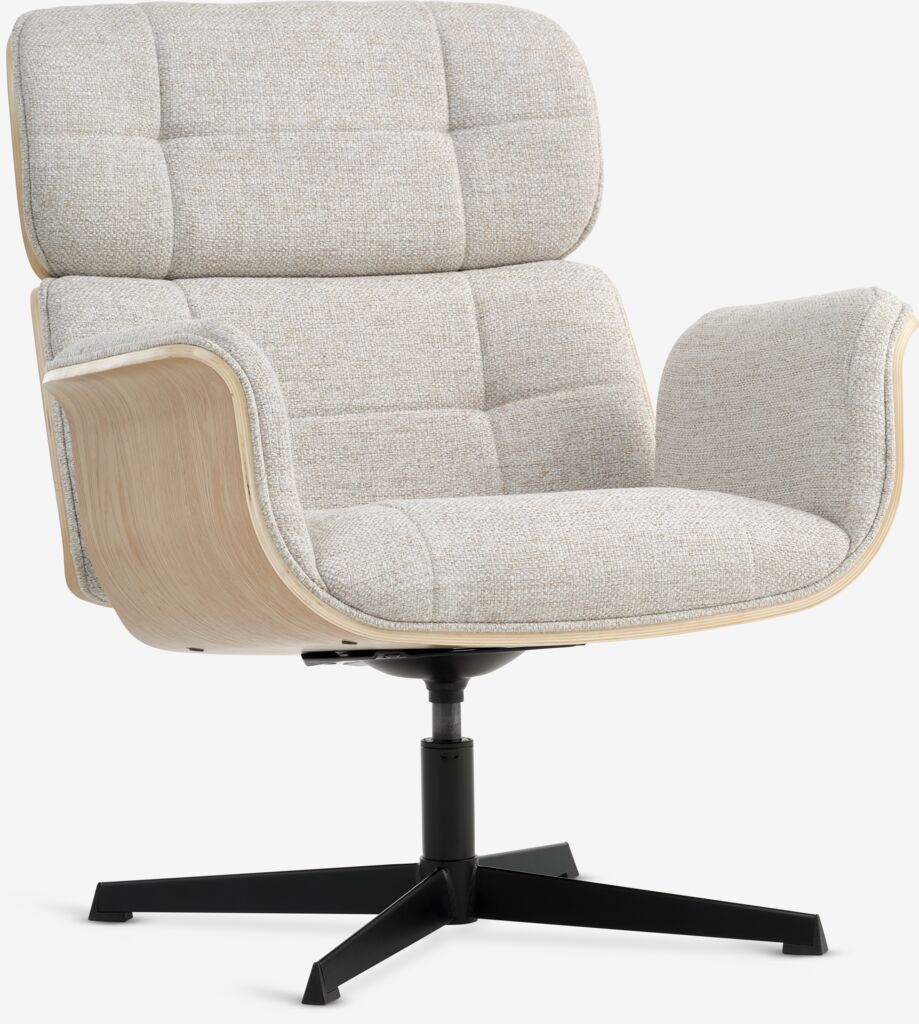 Sessel ALLINGE drehbar beige Stoff/schwarz