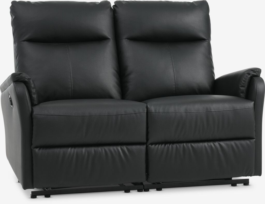 Sofa ABILDSKOV 2-Sitzer elektronisch schwarz Kunstleder