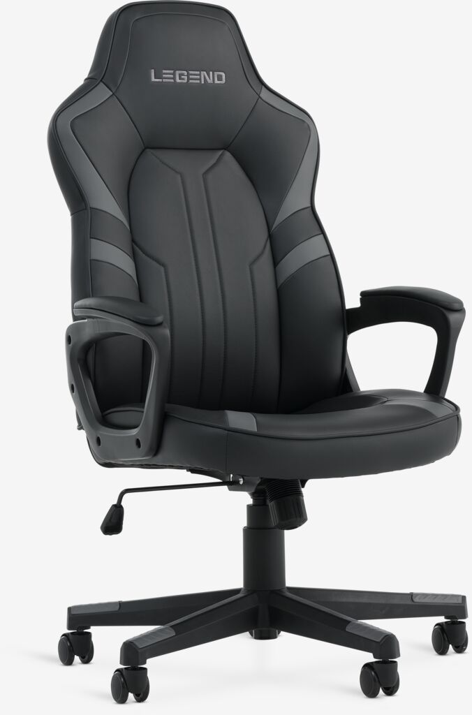 Gaming-Stuhl FJELSTED schwarz Kunstleder/grau