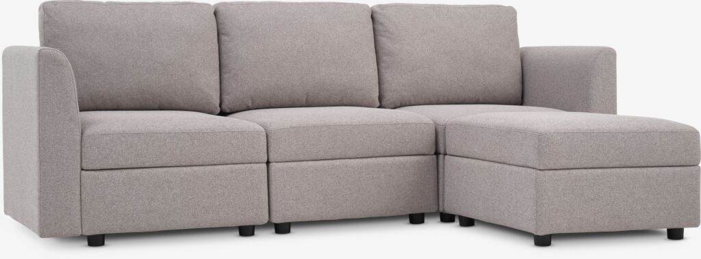 Modul-Sofa OKSBY 3Pers. chaise m/Stauraum sand Stoff
