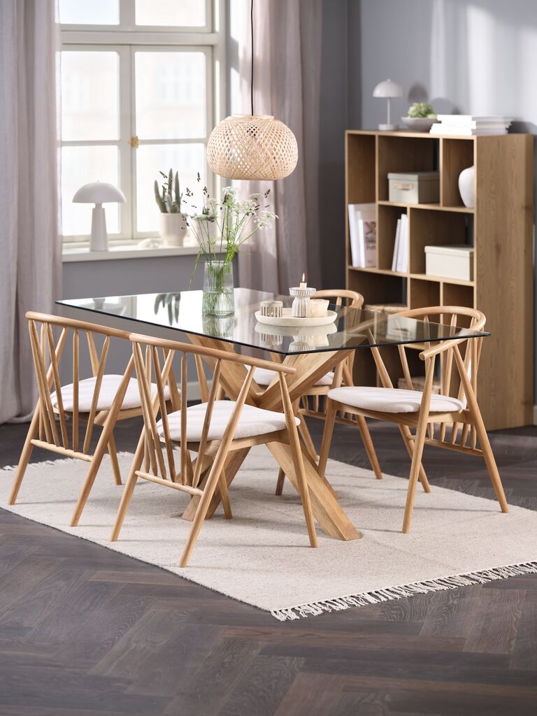 AGERBY L160 Tisch Eiche natur + 4 LYKSBORG Stühle Eiche
