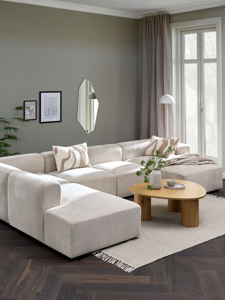 Modul-Sofa SKEJBY 5 Pers. chaise/offen Stoff beige