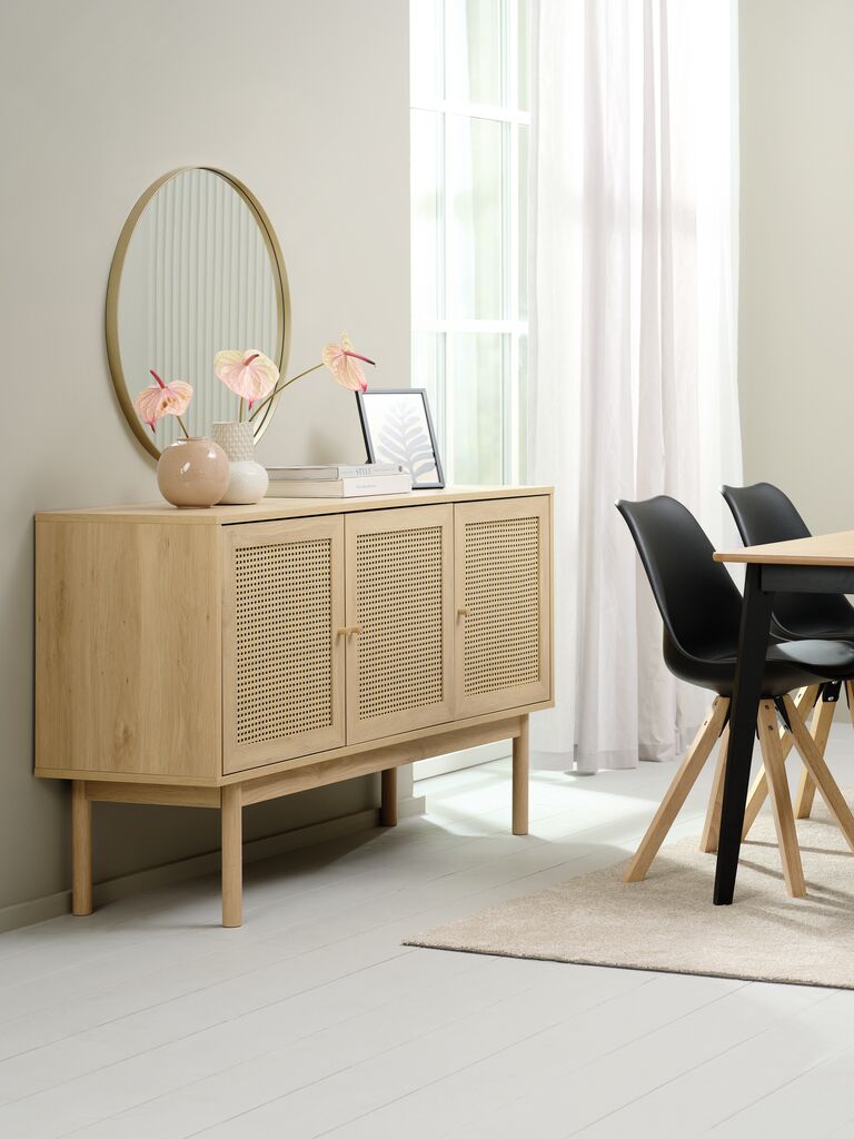 Sideboard HALMSTAD 3 Türen Eiche warm