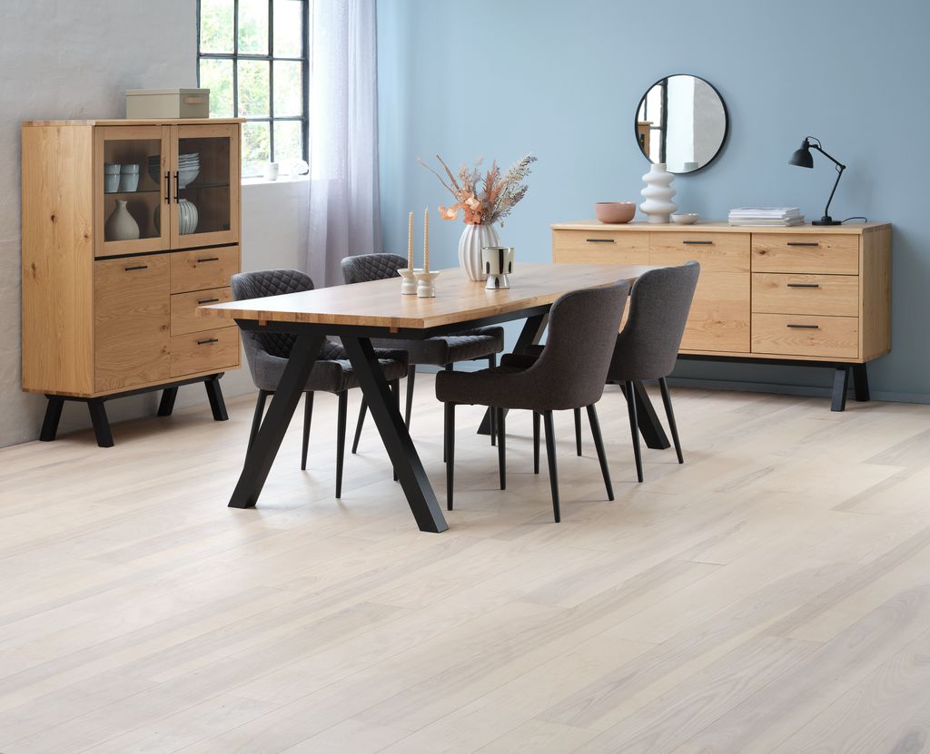 Esstisch SANDBY 100x210 Eiche natur/schwarz