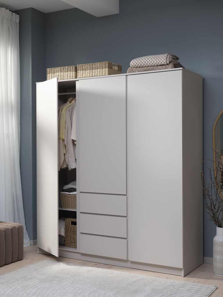 Kleiderschrank LIMFJORDEN 180x200 3 Türen 3 Schubladen
