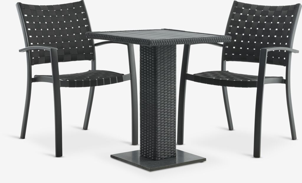 THY L60 Tisch + 2 GLOMFJORD Stühle schwarz