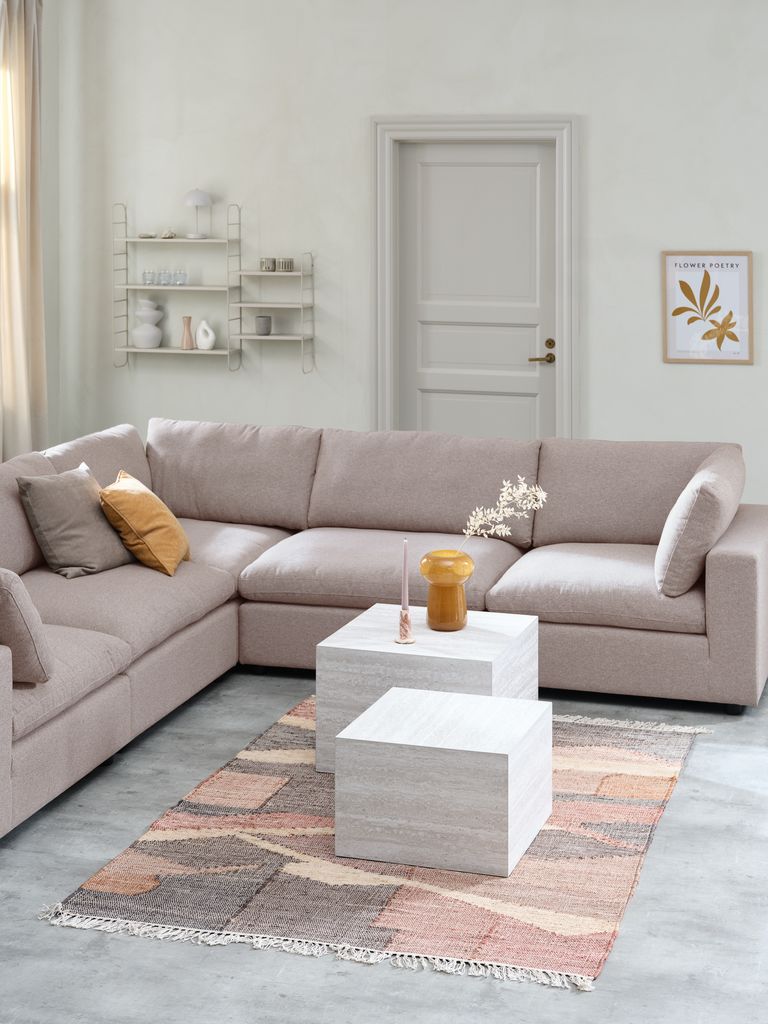 Modulares Sofa LYBY 5 Pers. Ecke sand Stoff