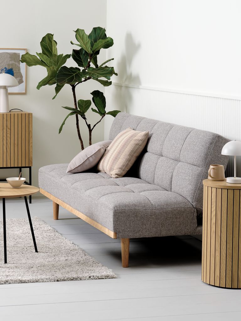 Schlafsofa NEJEDE Stoff hellgrau
