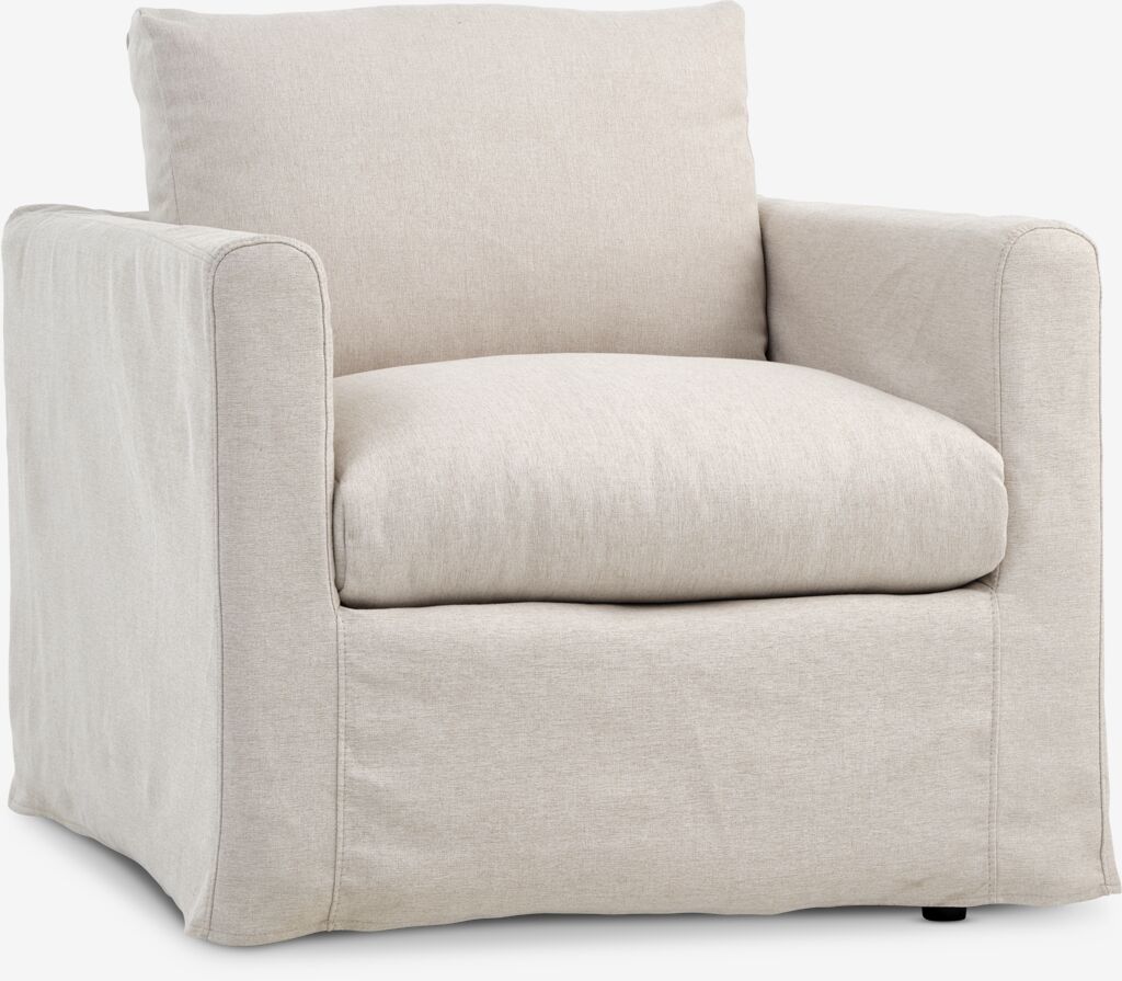 Sessel LYNGAA beige abnehmbarer Bezug beige Stoff