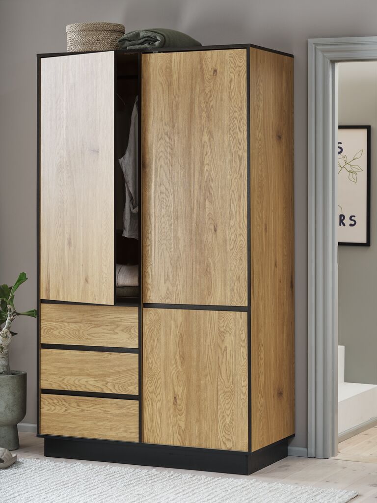 Kleiderschrank ODENSE 120x210 3 Türen 3 S warm Eichefarben