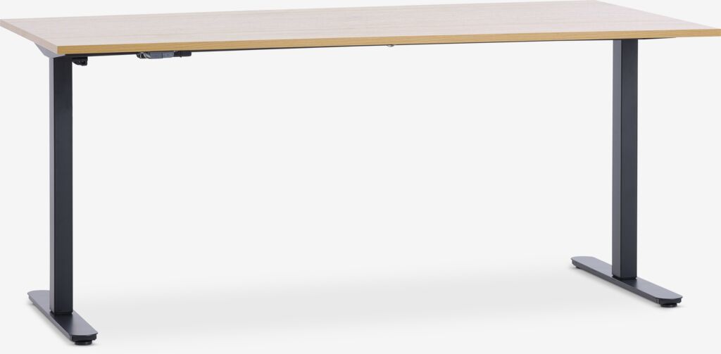 Höhenverstellbarer Schreibtisch SVANEKE 80x160 Eiche/schwarz