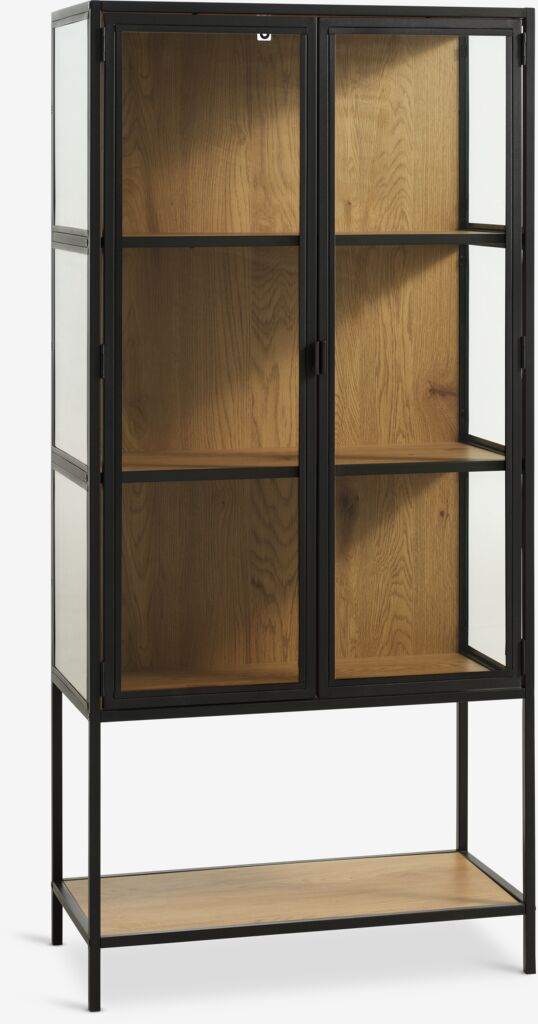 Vitrine TRAPPEDAL Eiche warm/schwarz