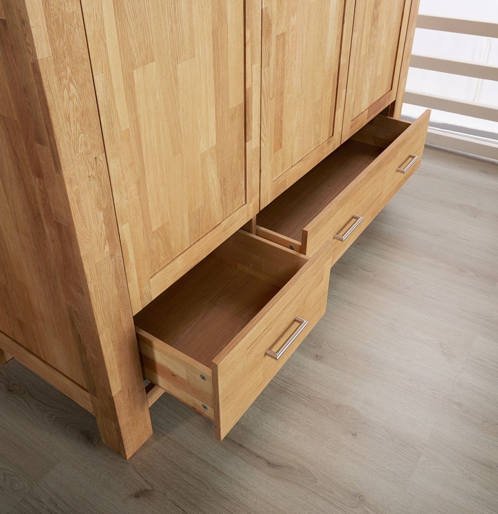 Kleiderschrank OLDE 168x200 3 Türen 2 Schubladen Eiche natur