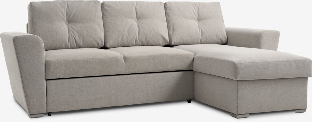 Schlafsofa mit Chaiselongue VEJLBY Stoff beige