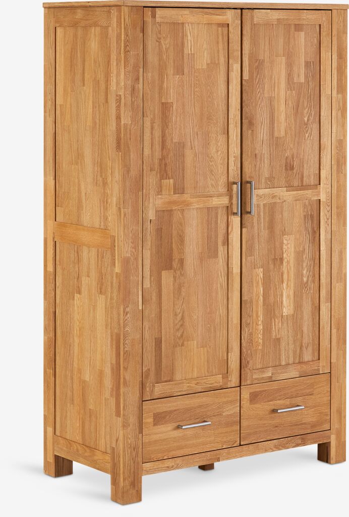 Kleiderschrank OLDE 120x200 2 Türen 2 Schubladen Eiche natur