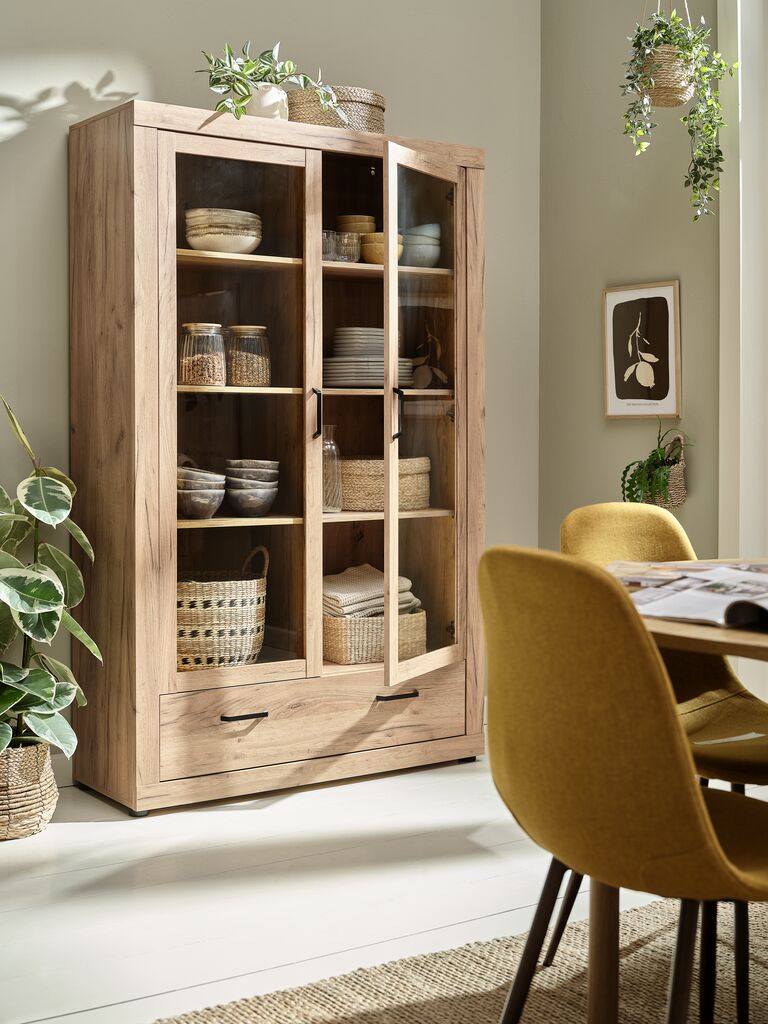 Vitrine LINTRUP 2 Türen Wildeiche natur