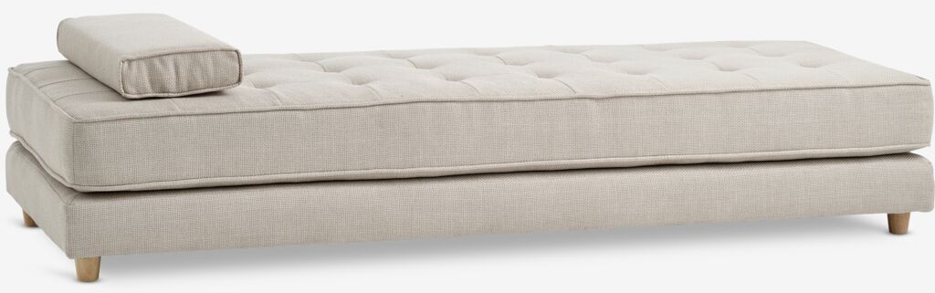 Tagesbett VARMARK 190x76 mit Polstern Stoff beige/Eiche