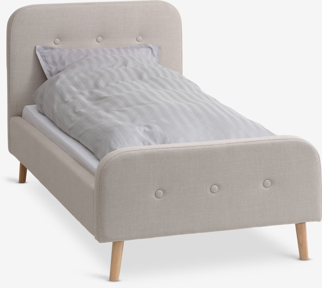Bettgestell KONGSBERG 90x200 beige Stoff