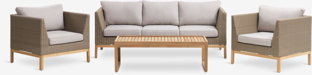 Lounge-Set GLAMSBJERG 5 Personen Teakholz