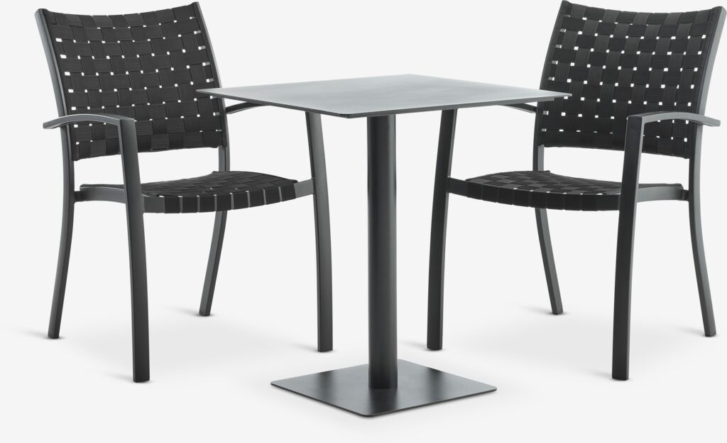 KAPPRUET L65 Tisch + 2 GLOMFJORD Stühle schwarz