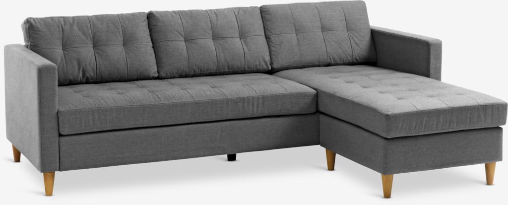 Sofa FALSLEV Chaiselongue grau Stoff