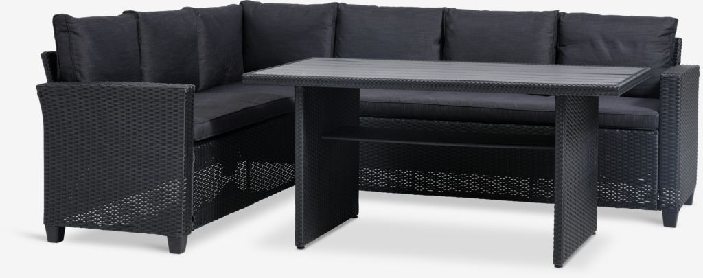 Lounge-Set AGERMOSE 6 Personen schwarz