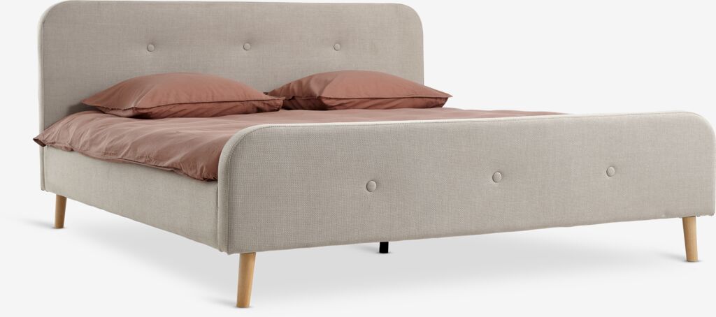 Bettgestell KONGSBERG 160x200 beige Stoff