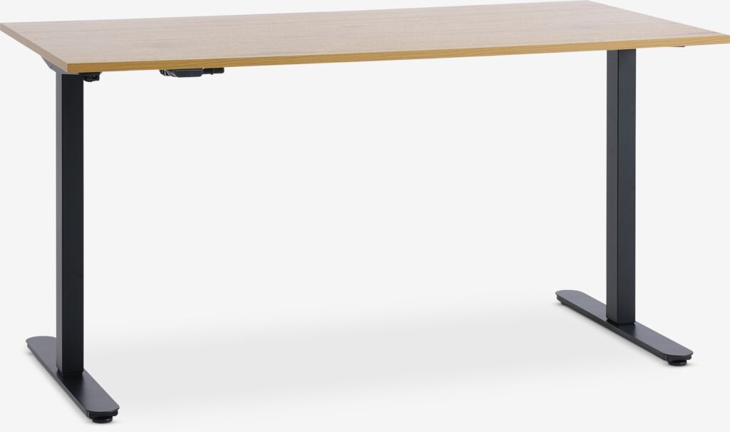 Höhenverstellbarer Schreibtisch SVANEKE 70x140 Eiche/schwarz