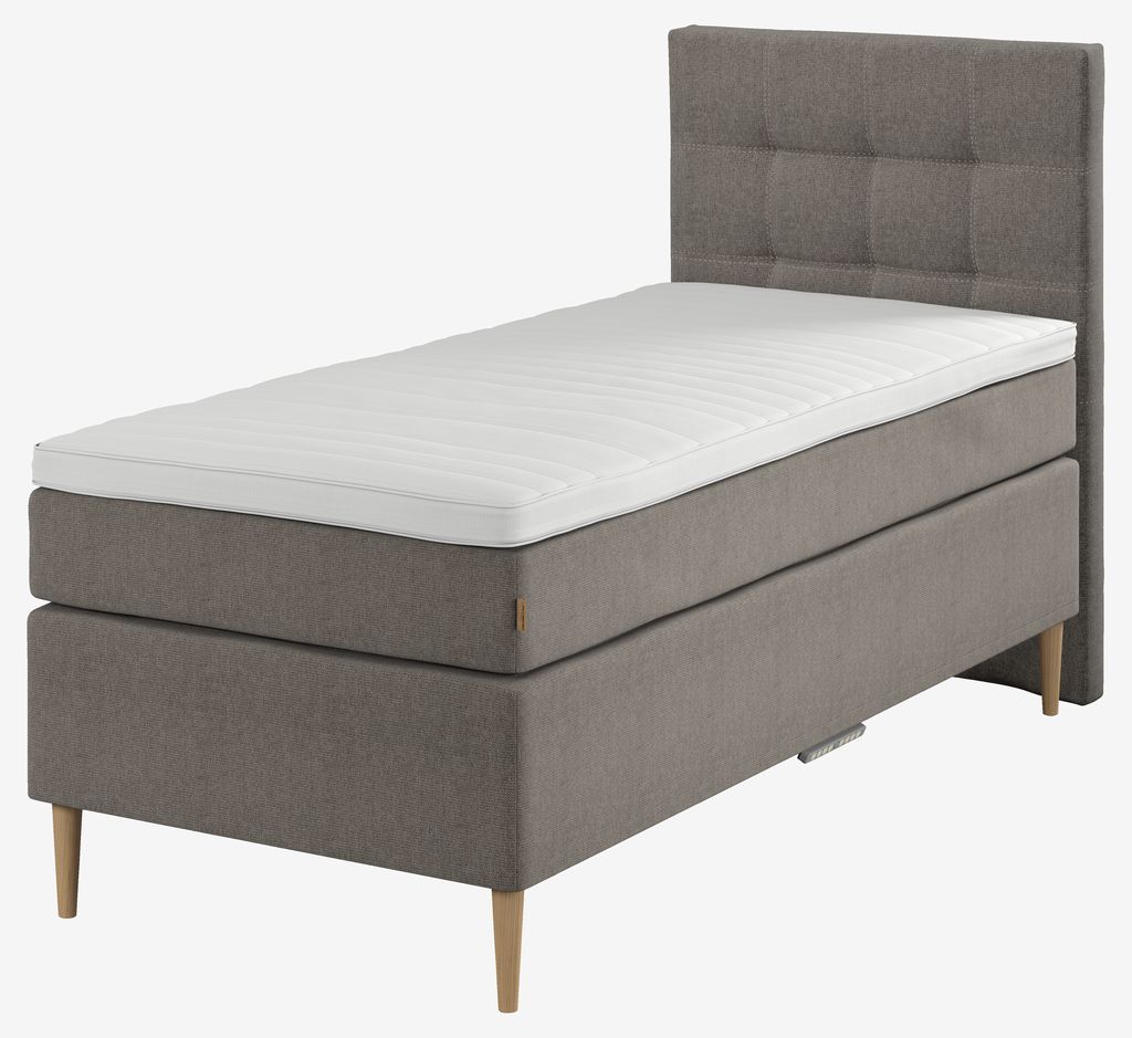 Boxspringbett 90x200cm ROGGA grau-21 medium