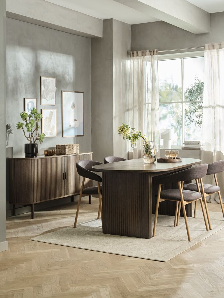 Sideboard LYNGVIG 160cm 2 Rollläden Eiche dunkel