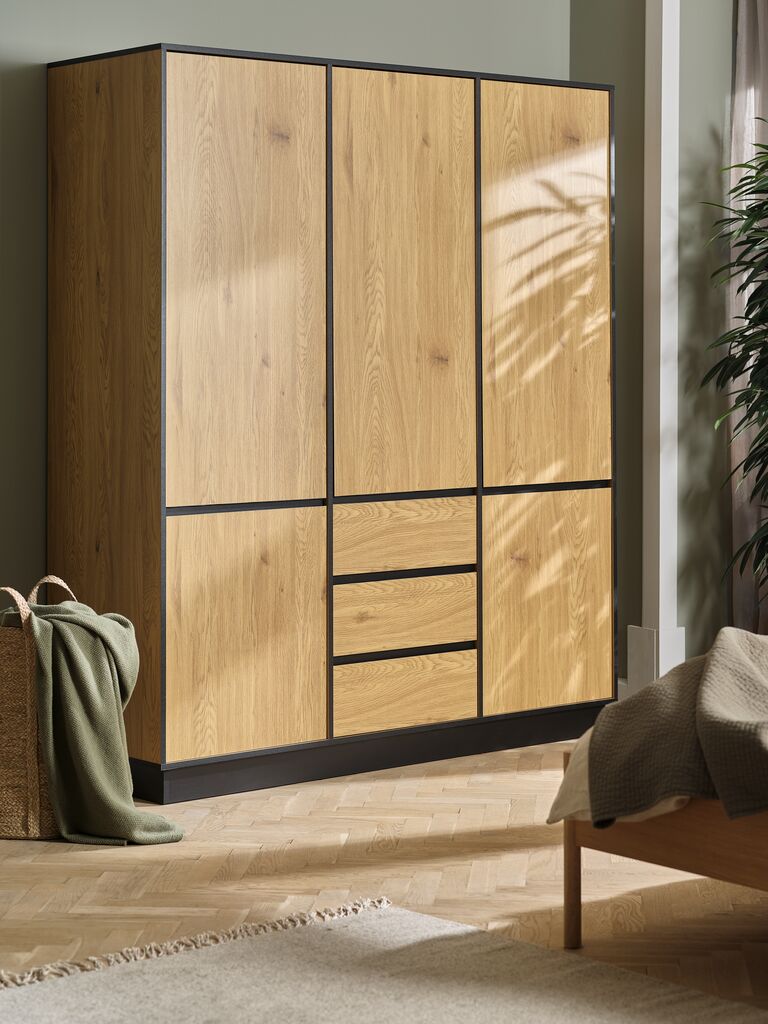 Kleiderschrank ODENSE 179x210 5 Türen 3 S warm Eichefarben