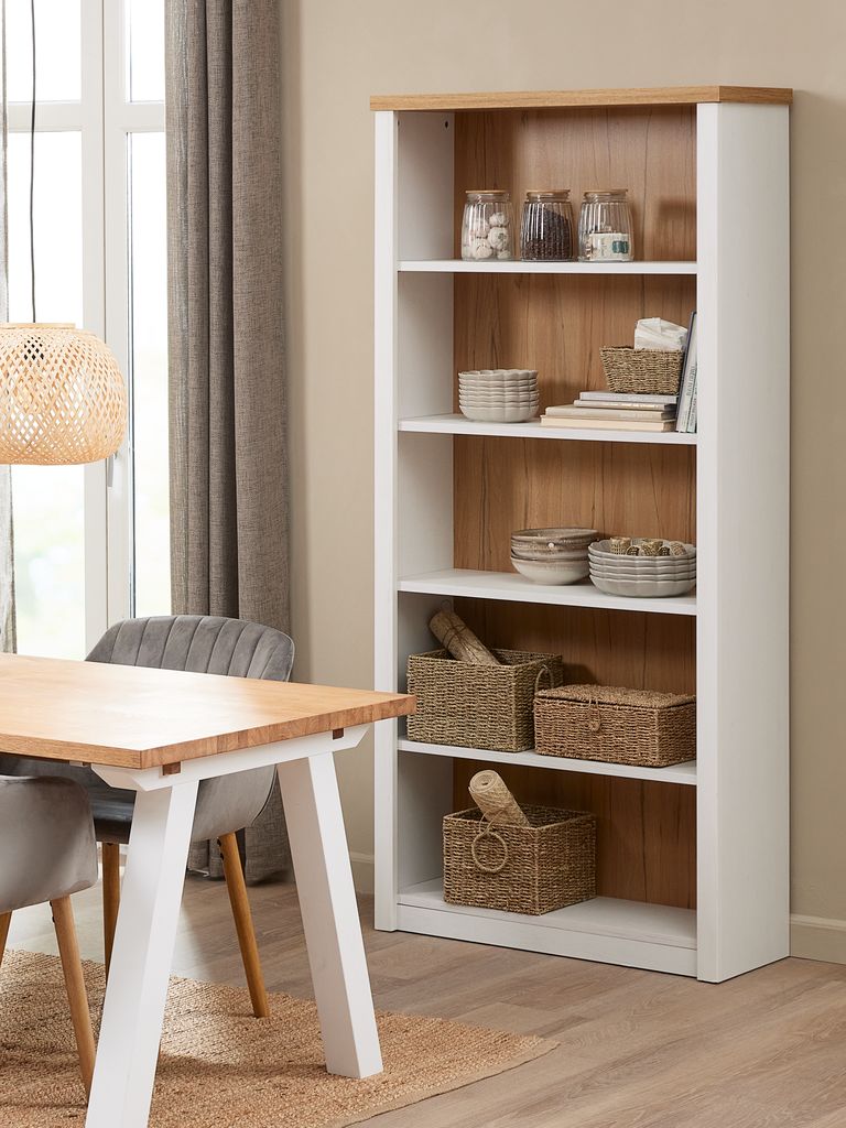 Bücherregal MARKSKEL 5 Regale weiß/Wildeiche