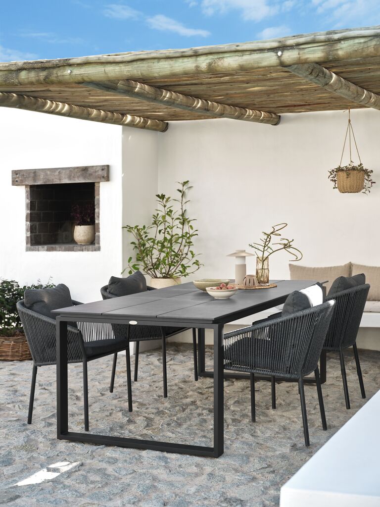 SONNERUP L215 Tisch + 4 GILJA Stuhl grau