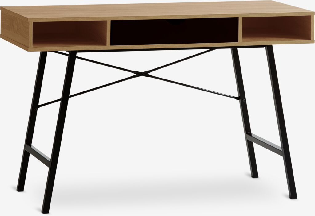 Schreibtisch ABBETVED Eiche natur/schwarz