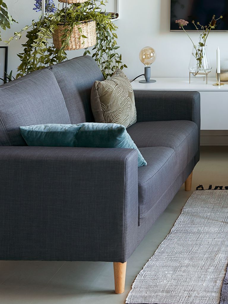 Sofa EGENSE 2-Sitzer dunkelgrau Stoff