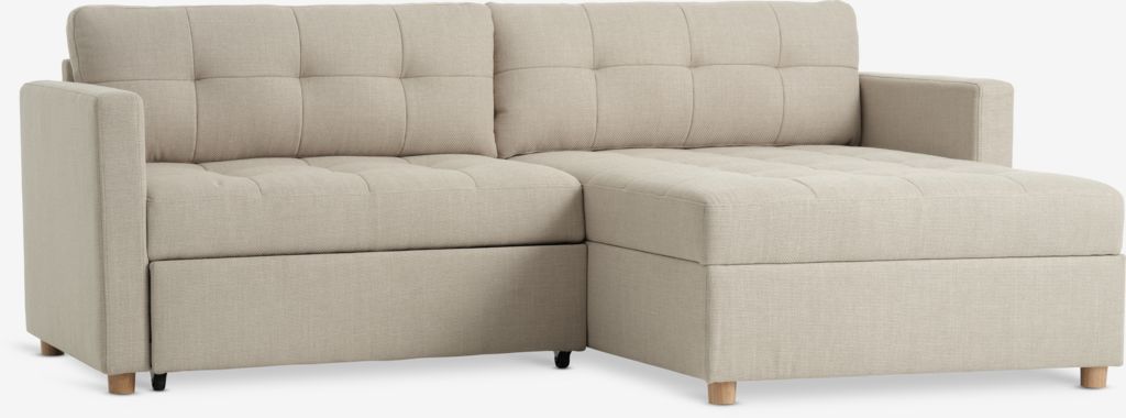 Schlafsofa Chaiselongue TEGLHUSE Stoff beige