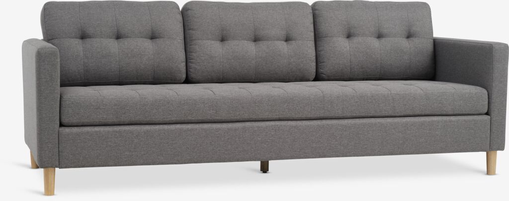 Sofa FALSLEV 3-Sitzer grau Stoff