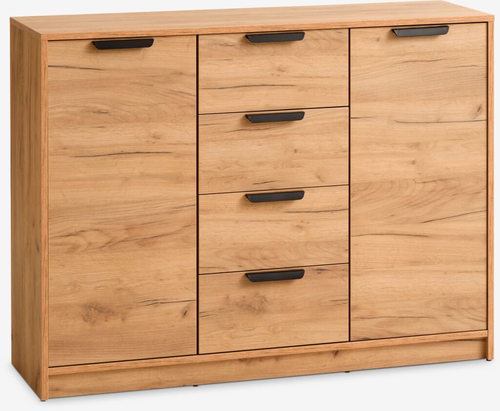 Sideboard JENSLEV 2 Türen 4 Schubladen natur wildeichefarben