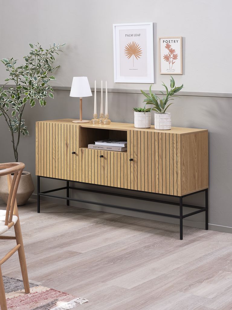 Sideboard HEMDRUP 2 Türen 1 Schublade Eiche warm