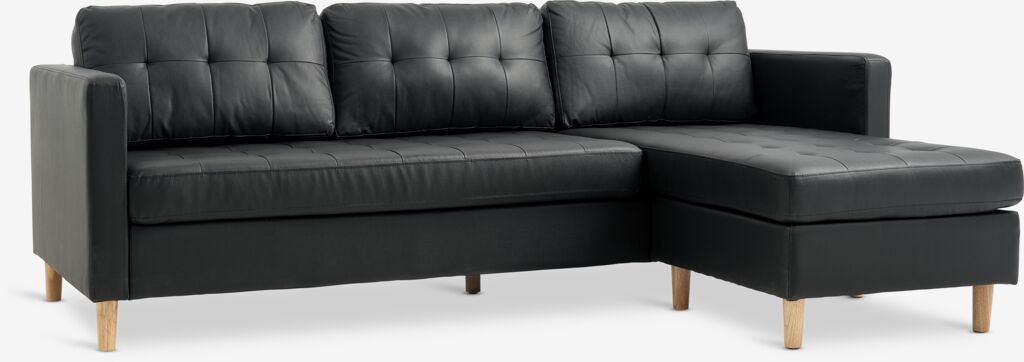 Sofa FALSLEV Chaiselongue Kunstleder schwarz